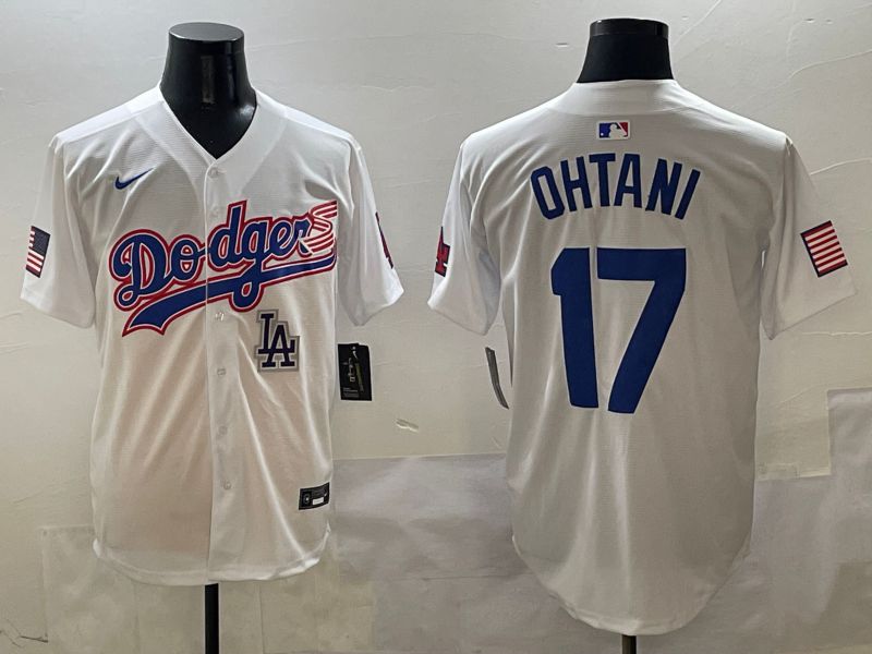 Men Los Angeles Dodgers #17 Ohtani White Second generation Joint Name Nike 2025 MLB Jersey style 10->los angeles dodgers->MLB Jersey